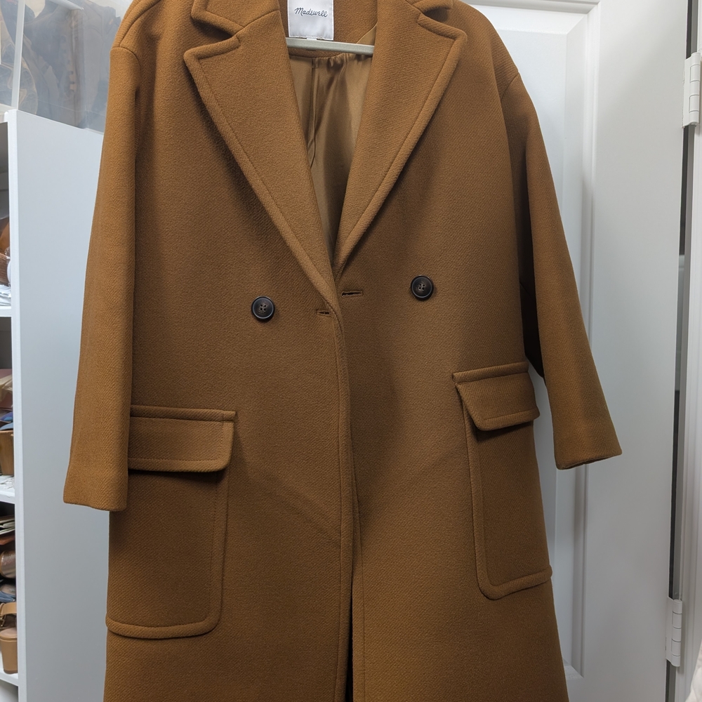 Women's Brown Double-Breasted Coat - Picture 5 of 9